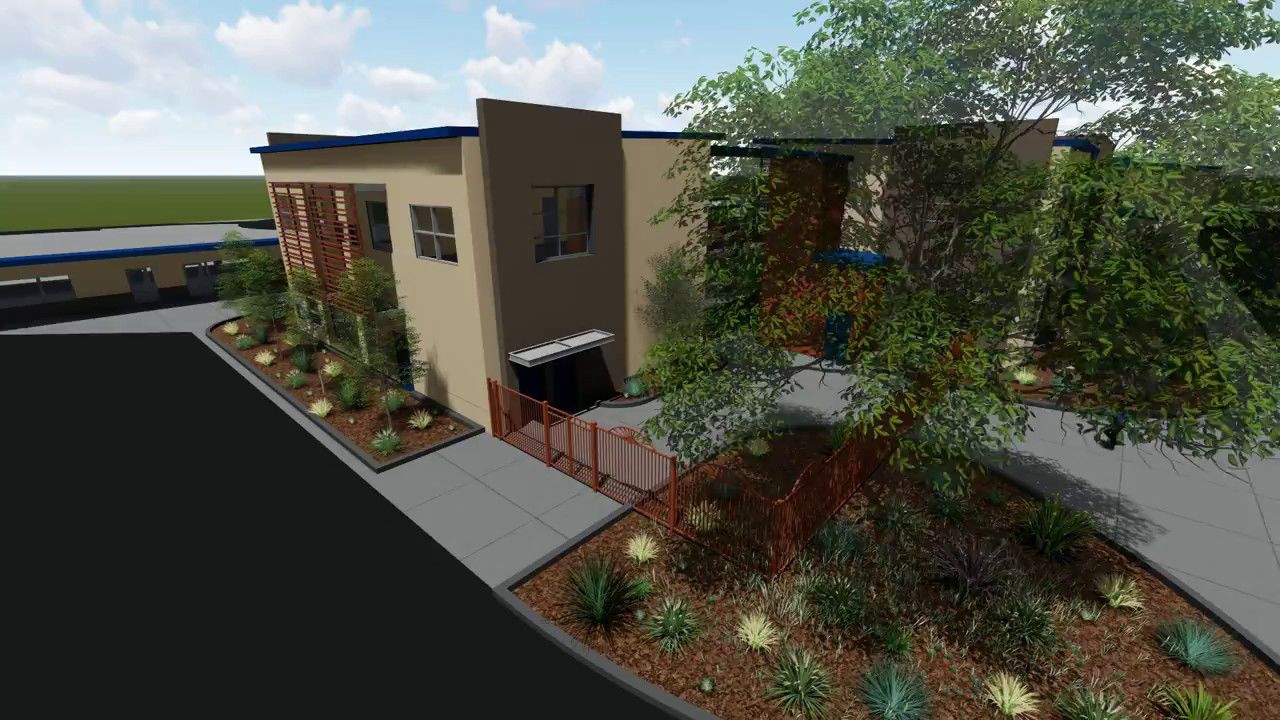 animated fly-by video of planned building