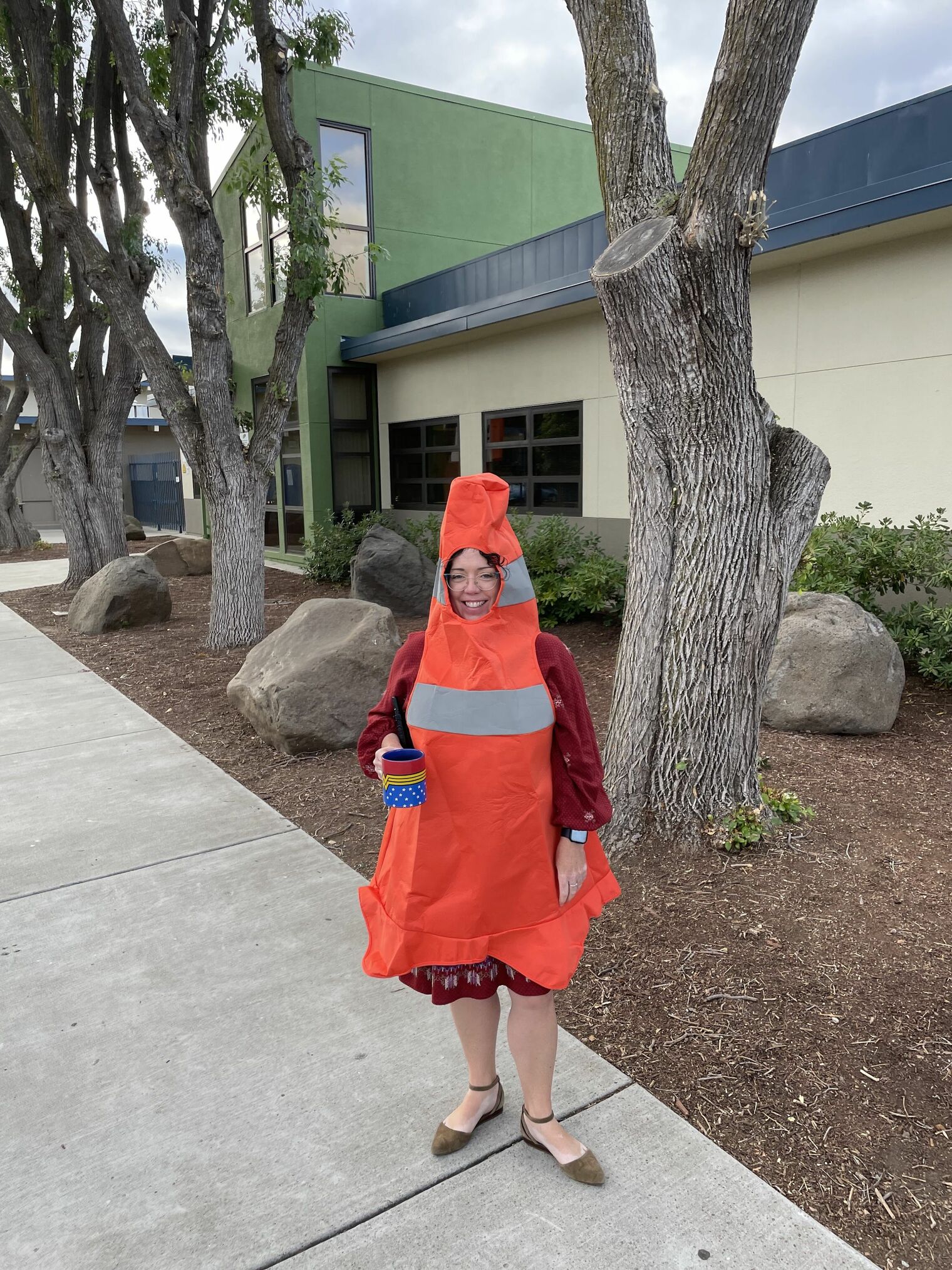 Principal in safety cone costume